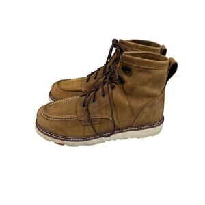 Brunt Marin Moc Toe Work Boots Mens 11 Soft Toe Brown Leather Lace Up Cushin EH
